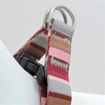 Morso Mini Hondentuig Verstelbaar Gerecycled Skyline Rood / Roze 29-38X2,5 CM