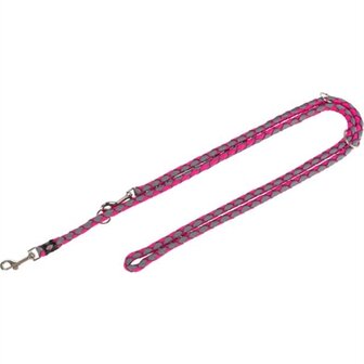 Trixie Hondenriem Cavo Verstelbaar Fuchsia / Grijs 200X1,2 CM