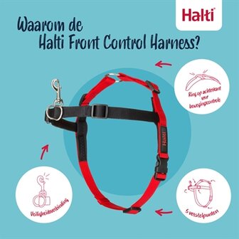 Halti Harness Front Control Zwart MEDIUM