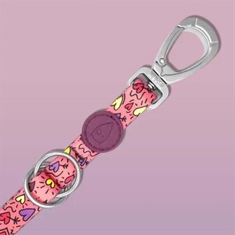 Morso Hondenriem Verstelbaar Gerecycled Pink Think Roze 75-230X1,5 CM 4-20 KG