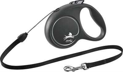 Flexi Rollijn Black Design Cord Zwart  S 5 MTR TOT 12 KG