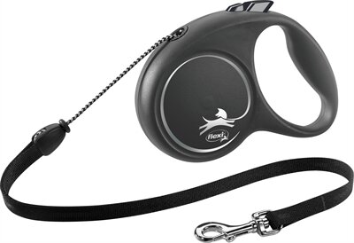 Flexi Rollijn Black Design Cord Zwart  M 5 MTR TOT 20 KG