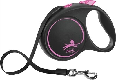 Flexi Rollijn Black Design Tape Roze  M 5 MTR TOT 25 KG