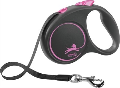 Flexi Rollijn Black Design Tape Roze  S 5 MTR TOT 15 KG