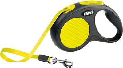 Flexi Rollijn New Classic Neon Tape Zwart / Geel S 5 MTR