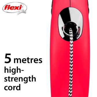 Flexi Rollijn Classic Cord Rood M 5 MTR