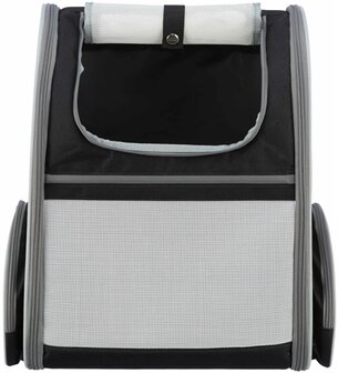 Trixie Hondentas Rugtas Chloe Lichtgrijs / Zwart 39X27X43 CM