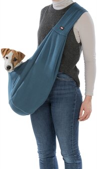 Trixie Draagtas Buikdrager Sling Blauw / Grijs 22X20X60 CM