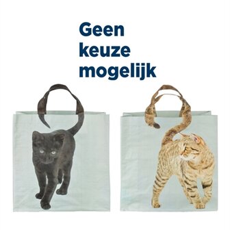 Merkloos Boodschappentas Poezenstaart Assorti