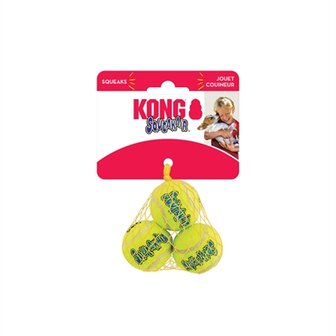Kong Squeakair Tennisbal Geel Met Piep XS 4 CM 3 ST