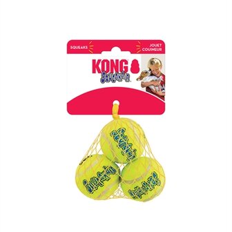 Kong Squeakair Tennisbal Geel Met Piep SMALL 5 CM 3 ST