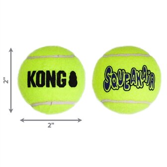 Kong Squeakair Tennisbal Geel Met Piep SMALL 5 CM 3 ST