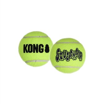 Kong Squeakair Tennisbal Geel Met Piep LARGE 8 CM