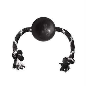 Kong Extreme Bal Met Touw Zwart / Wit 7,5X7,5X7,5 CM
