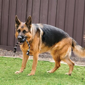 Kong Extreme Bal Met Touw Zwart / Wit 7,5X7,5X7,5 CM