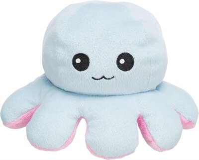 Trixie Octopus Omkeerbaar Pluche Grijs / Geel 19 CM