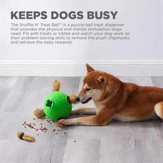 Outward Hound Nina Ottosson Dog Snuffle N&#039; Treat Bal Groen 16X16X16 CM