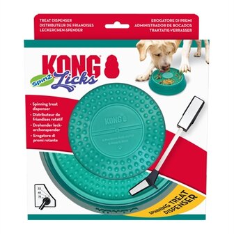 Kong Licks Spinz Teal Groenblauw 20X20X4,5 CM