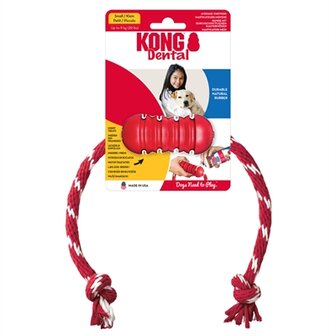 Kong Dental Met Touw 8,5X3,5X3,5 CM