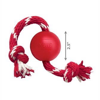 Kong Rubber Bal Met Touw 6,5X6,5X6,5 CM