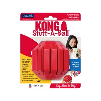 Kong Stuff A Ball Rubber Rood 9X9X9 CM