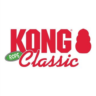 Kong Classic Met Touw Rood / Geel 7X7X61,5 CM