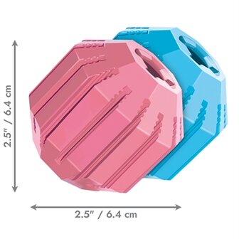 Kong Puppy Activity Rubber Bal Roze Of Lichtblauw Assorti TOT 9 KG 6,5X6,5X6,5 CM