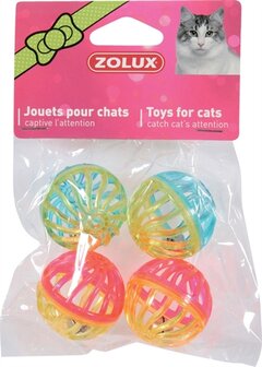 Zolux Kattenspeelgoed Bal Twist Met Bel Assorti 4 CM 4 ST