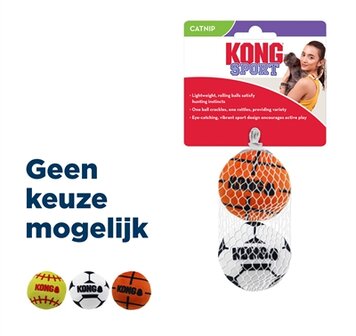 Kong Cat Sport Balls Met Catnip Assorti 4,5X5X5 CM