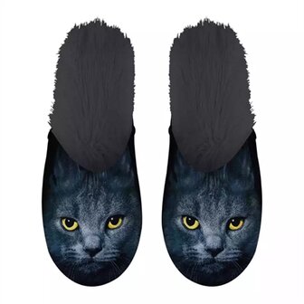 Merkloos Pantoffel Zwarte Kat Zwart MAAT 39-42