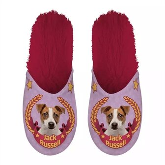 Merkloos Pantoffel Jack Russel Roze / Fuchsia MAAT 39-42