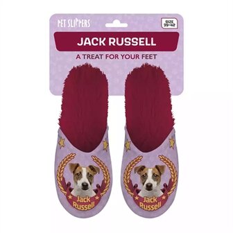 Merkloos Pantoffel Jack Russel Roze / Fuchsia MAAT 39-42