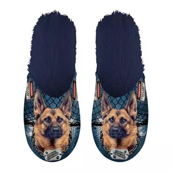 Merkloos Pantoffel German Shepherd Donkerblauw MAAT 39-42