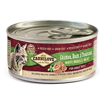 Carnilove Cans Chicken / Duck / Pheasant 12X100 GR