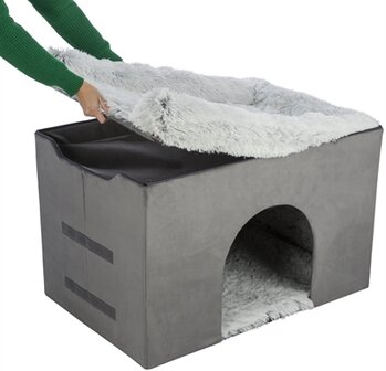 TRIXIE HONDENMAND HUIS HARVEY MET TRAP GRIJS / WIT