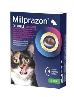 ZZZKRKA MILPRAZON KAUWTABLETTEN ONTWORMINGSTABLETTEN KAT