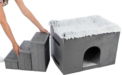 TRIXIE HONDENMAND HUIS HARVEY MET TRAP GRIJS / WIT