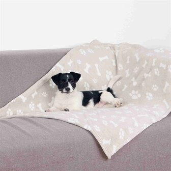 TRIXIE HONDENDEKEN KENNY FLEECE BOT / POOTJES BEIGE