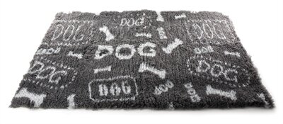 VETBED DOG PRINT GRIJS / WIT GERECYCLED