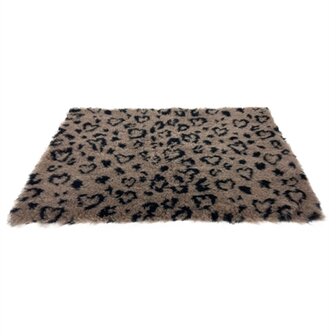 VETBED PRINT LUIPAARDPRINT BEIGE / ZWART GERECYCLED