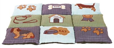 TRIXIE HONDENKUSSEN PATCHWORK BLAUW / GROEN