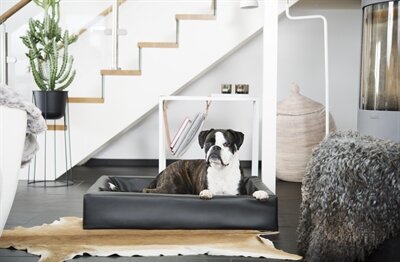 BIA BED KUNSTLEER HOES HONDENMAND ZWART