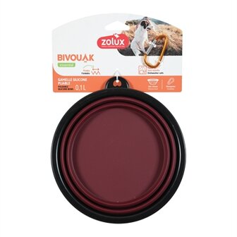 ZOLUX BVK VOERBAK OPVOUWBAAR SILICONEN ROOD