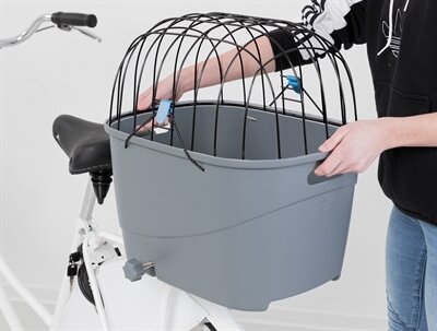 TRIXIE FIETSMAND VOOR BAGAGEDRAGER MET DRAADKOEPEL KUNSTSTOF GRIJS