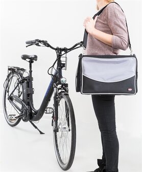 TRIXIE FIETSMAND VOOR AAN STUUR NYLON ZWART / GRIJS