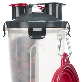 TRIXIE WATERFLES / VOERFLES INCLUSIEF REISBAK KUNSTSTOF / SILICONE