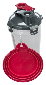 TRIXIE WATERFLES / VOERFLES INCLUSIEF REISBAK KUNSTSTOF / SILICONE