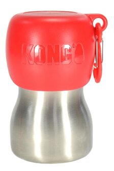 KONG H2O DRINKFLES RVS ROOD