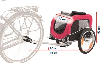 TRIXIE HONDENFIETSKAR ZWART / ROOD
