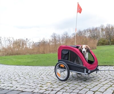 TRIXIE HONDENFIETSKAR ZWART / ROOD